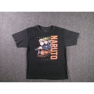 Naruto Shippuden Shirt Mens M Anime Graphic Characters Dark Gray Vintage